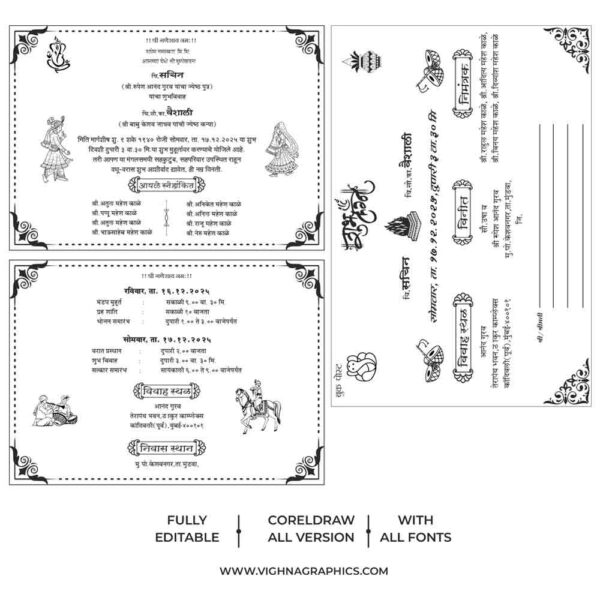 Editable marathi wedding card matter