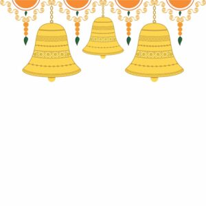 Golden bell hanging hindu decoration vector image