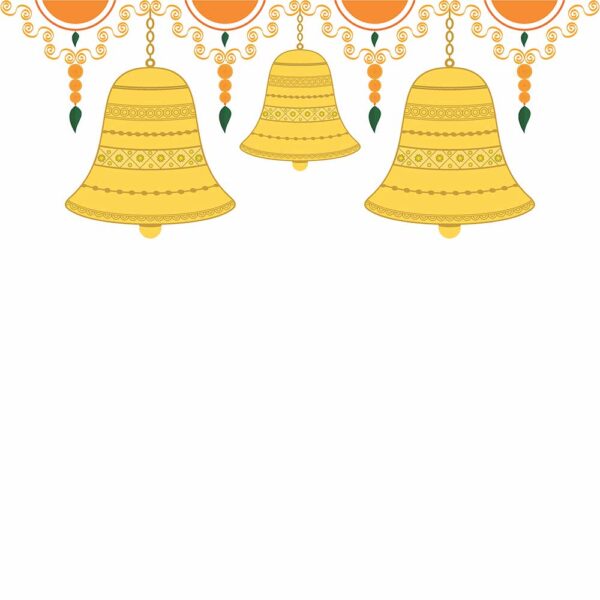 Golden bell hanging hindu decoration vector image