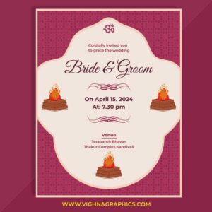 Indian wedding card design wedding invitation template