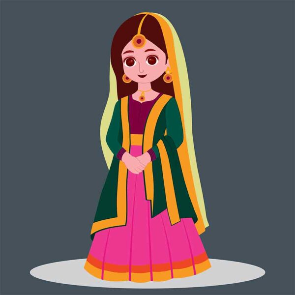 Vector design of Indian woman bride in wedding