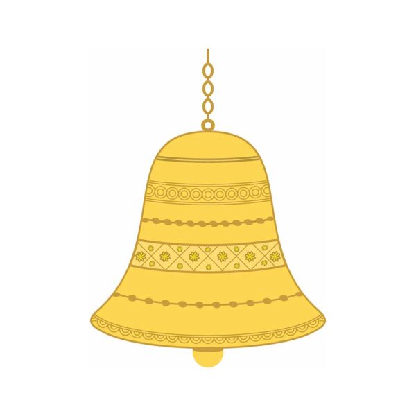 illustration of temple bell hanging on festival background